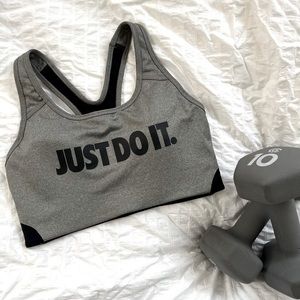 New grey Nike “Just Do It” sports bra